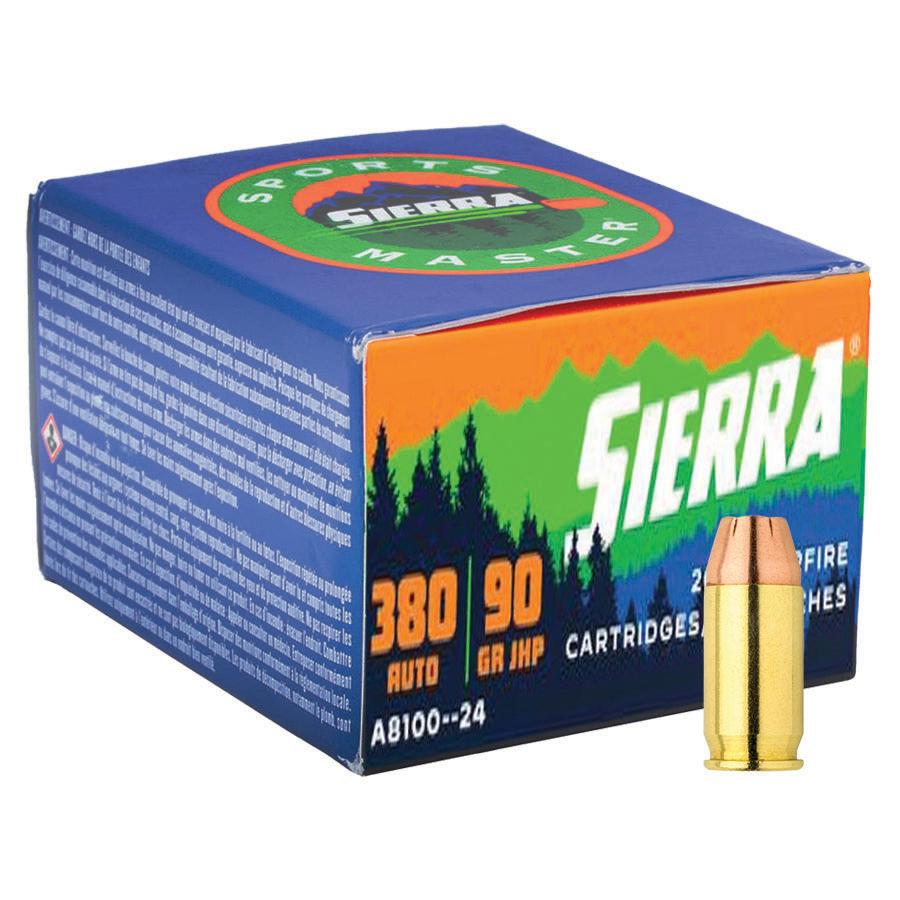 Order High Velocity .380 JHP Sierra Sports Master Handgun Ammo